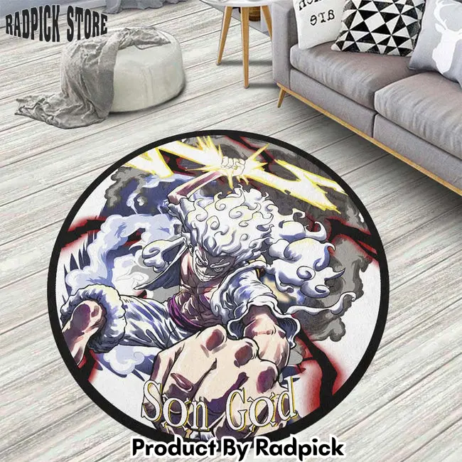 Luffy nika round rug custom one piece anime circle carpet  rp5956537